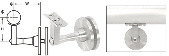 CRL Manhattan Series Glass Mounted Hand Rail Bracket