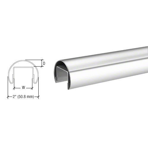 CRL 50.8 mm Premium Cap Rail for 21.52 or 25.52 mm Glass - 3 m Long