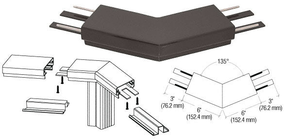 CRL 200 Series Top Cap 135º Corner