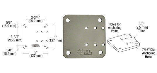 CRL 5" x 5" Offset Base Plate