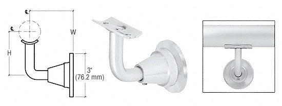 CRL Newport Series Wall Mounted Hand Rail Bracket