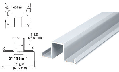 CRL 200, 300, 350, and 400 Series 241" Glass Rail Infill