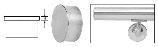CRL Flat End Cap for 1-1/2" Round Tubing