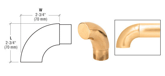 CRL 90 Degree Flush Angle End 1-1/2" Tubing