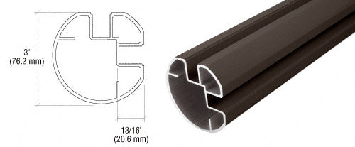 CRL AWS 3" Diameter Round 90 Degree Corner Post - 72"