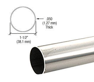 CRL 1-1/2" Diameter Round .050" Tubing - 98"