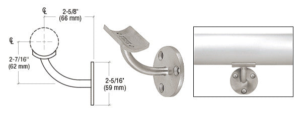 CRL Del Mar Series Surface Mounted Hand Railing Bracket for 2