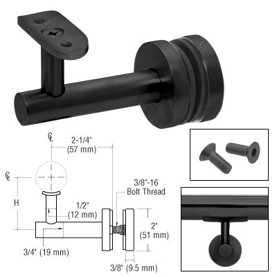 CRL Short Arm Malibu Series Glass Mounted Hand Rail Bracket