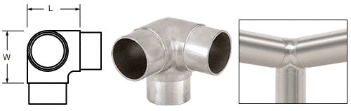 CRL 90 Degree Side Outlet Elbow for 2" Tubing