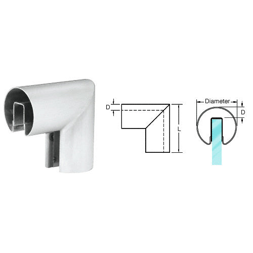 CRL Mill Finish 1.9" 90 Degree Vertical Corner for 1/2" or 5/8" Glass Cap Railing