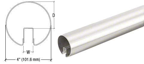 CRL 4" Premium Cap Rail for 1/2" or 5/8" Glass - 120" *DISCONTINUED*