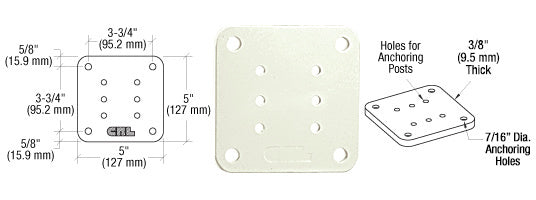 CRL 5" x 5" Square Base Plate