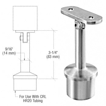 CRL Stainless Post Mounted Adjustable Flat Saddle Hand Rail Supports