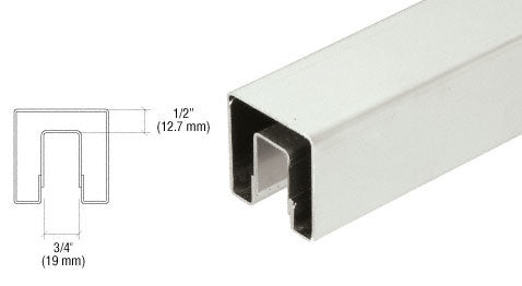 CRL Stainless 2" Square Premium Cap Rail for 1/2" or 5/8" Glass - 168" Long