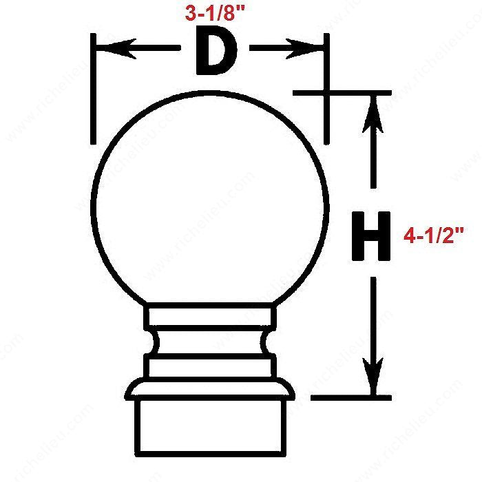 Decorative End Cap with Ball Finial