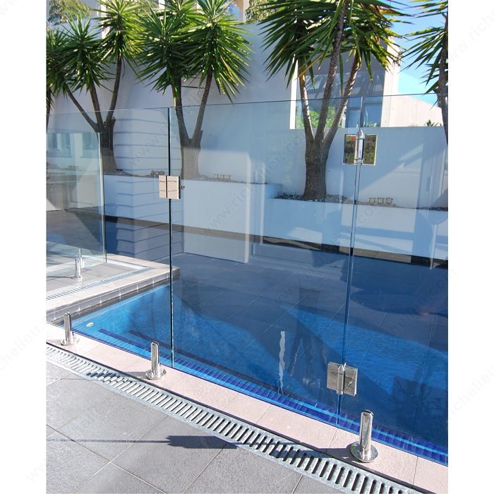 Spring-loaded Adjustable 180° Glass-to-Glass Pool Hinge