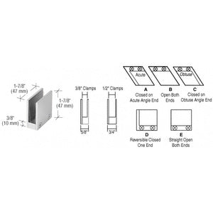 CRL 1/2" 90 Degree Straight Open Center Clamps Type 'E' Stair and Walkway Railings