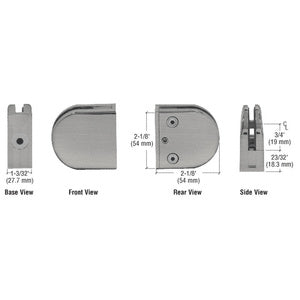 CRL Z-Series Round Type Flat Base Zinc Clamp for 3/8" Glass