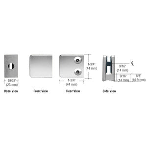 CRL Z-Series Small Square Glass Clamp for 1/4" and 5/16" Glass