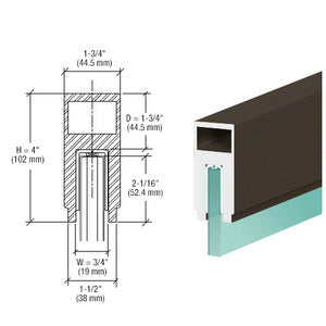 CRL-Blumcraft® 636 Series 1-3/4" x 4" Aluminum Cap Rail 120"