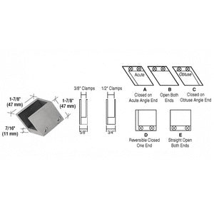 CRL 3/8" 52 Degree Slant Acute End Clamp Type "A" Stair and Walkway Railings