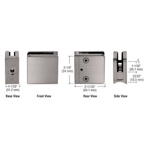 CRL Z-Series Square Type Radius Base Zinc Clamp for 1/2" Glass