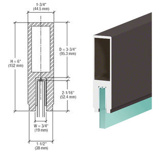 CRL-Blumcraft® 638 Series 1-3/4" x 6" Aluminum Cap Rail 120" Length