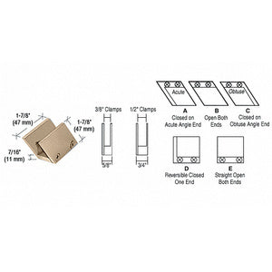 CRL 3/8" 52 Degree Slant Open Center Clamp Type "B" Stair and Walkway Railing