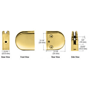 CRL Z-Series Round Type Flat Base Zinc Clamp for 1/4" and 5/16" Glass