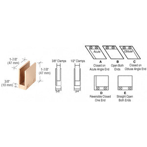 CRL  3/8" 90 Degree Straight Open Center Clamps Type 'E' Stair and Walkway Railings