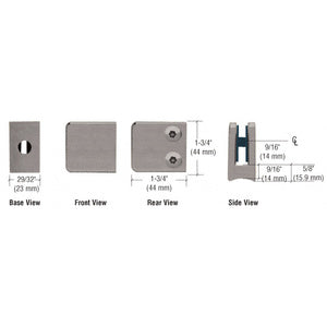 CRL Z-Series Zinc Small Square Glass Clamp for 1/4" and 5/16" Glass