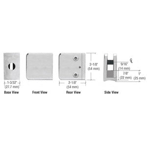 CRL Z-Series Large Square Clamp for 3/8" Glass