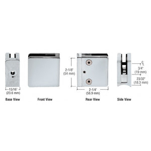 CRL Brushed Nickel Z-Series Square Type Radius Base Zinc Clamp for 1/4" and 5/16" Glass