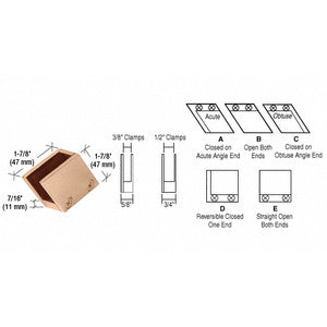 CRL 1/2" 52 Degree Slant Acute End Clamp Type "A" Stair and Walkway Railings