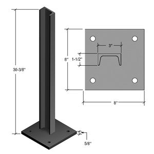 CRL 30" Cielo C-Shape Surface Mounted Stanchion