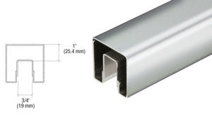 CRL Stainless 2-1/2" Square Premium Cap Rail for 1/2" or 5/8" Glass - 120" Long