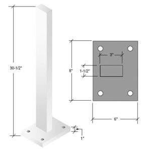 CRL 30" Cielo Solid Stanchion