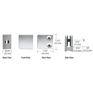 CRL Z-Series Zinc Small Square Glass Clamp for 1/4" and 5/16" Glass