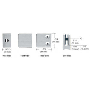 CRL Z-Series Zinc Small Square Glass Clamp for 1/4" and 5/16" Glass