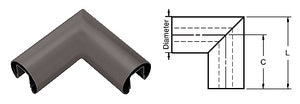 CRL 1.9" Diameter Horizontal Corner for 1/2" or 5/8" Glass Cap Railing