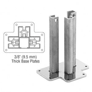 CRL Stainless Steel Surface Mount Stanchion for up to 72" Barrier 3-Way Post