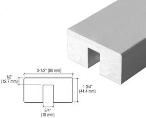 CRL-Blumcraft® 339 Series 3-1/2" x 1-3/4" Extruded Aluminum Cap Rail