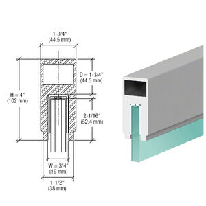 CRL-Blumcraft® 636 Series 1-3/4" x 4" Aluminum Cap Rail 120"