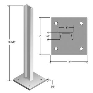CRL 30" Cielo C-Shape Surface Mounted Stanchion