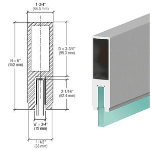 CRL-Blumcraft® 638 Series 1-3/4" x 6" Aluminum Cap Rail 120" Length