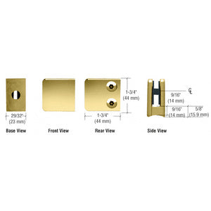 CRL Z-Series Zinc Small Square Glass Clamp for 1/4" and 5/16" Glass