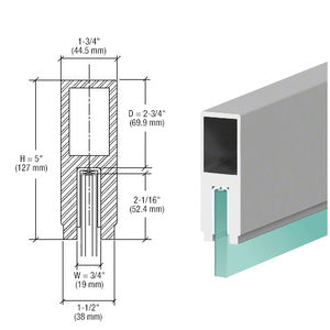 CRL-Blumcraft® 637 Series 1-3/4" x 5" Aluminum Cap Rail 120" Length