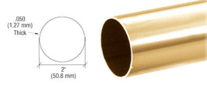 CRL Brass 2" Diameter Round .050" Tubing - 216"