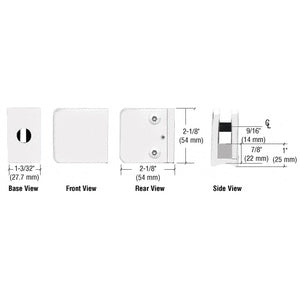 CRL Z-Series Large Square Clamp for 3/8" Glass