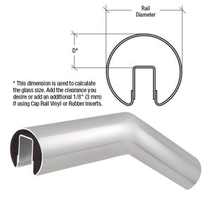 CRL Stainless 29 Degree Upper Incline Corner for 1-1/2" and 3-1/2" Diameter Railing